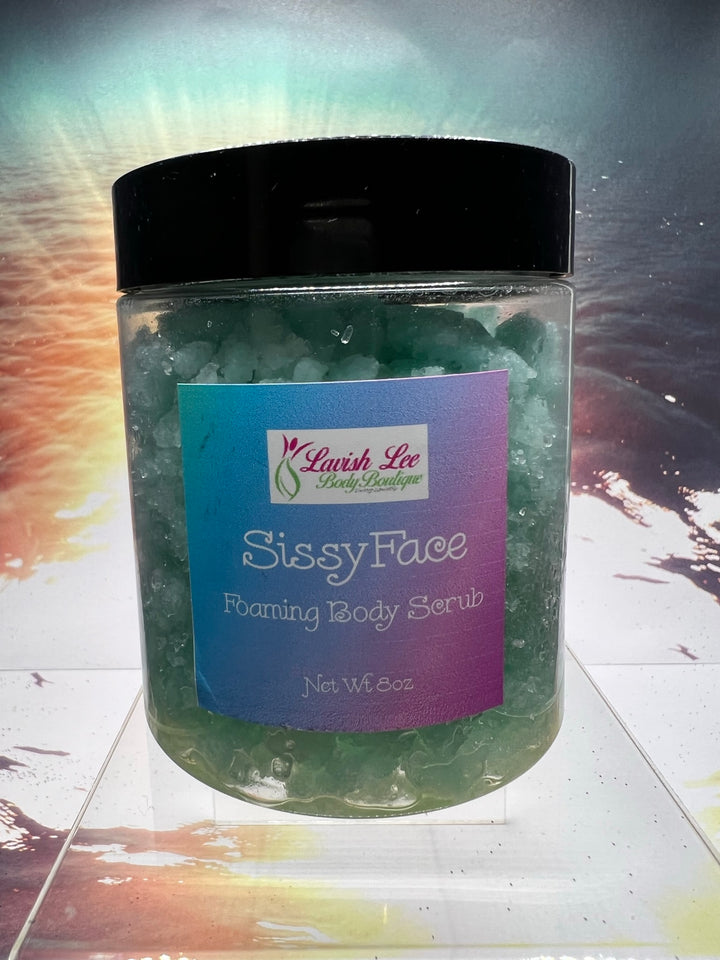 Natural Foaming Body Scrub, Sissyface scent handcrafted fragrant natural body scrub